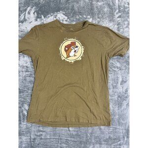 Buc-ees Brown Graphic Tee L Cartoon Beaver Design 100% Cotton